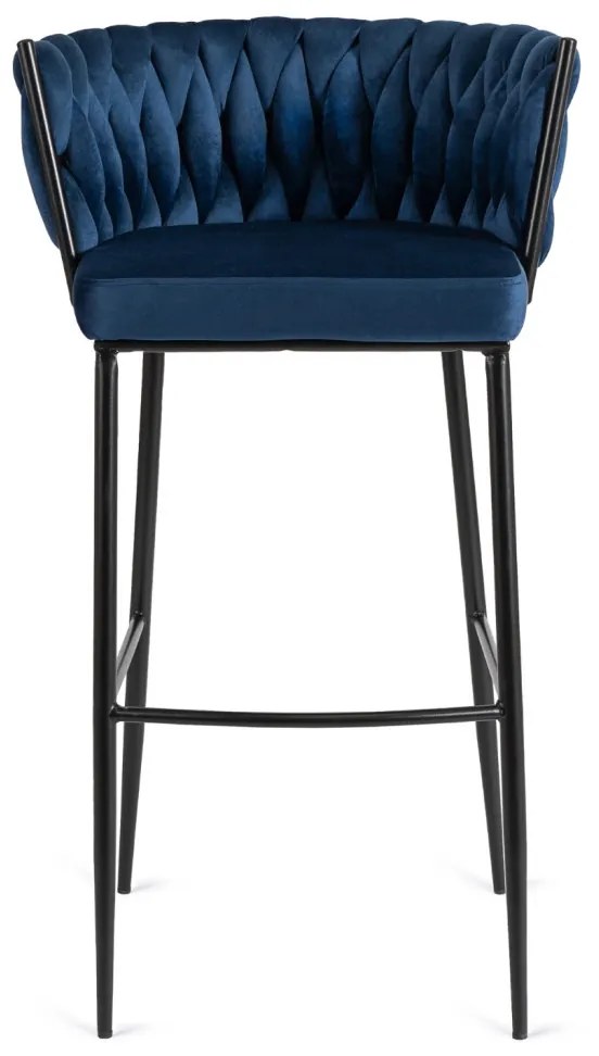 Elegáns Bárszék Sötétkék Bársony Kárpittal. FLORES