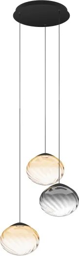 Eglo 390481 - LED dimmelhető kábeles függeszték PANTOJA 3xLED/5,8W/230V bézs/füstszínű + távirányító