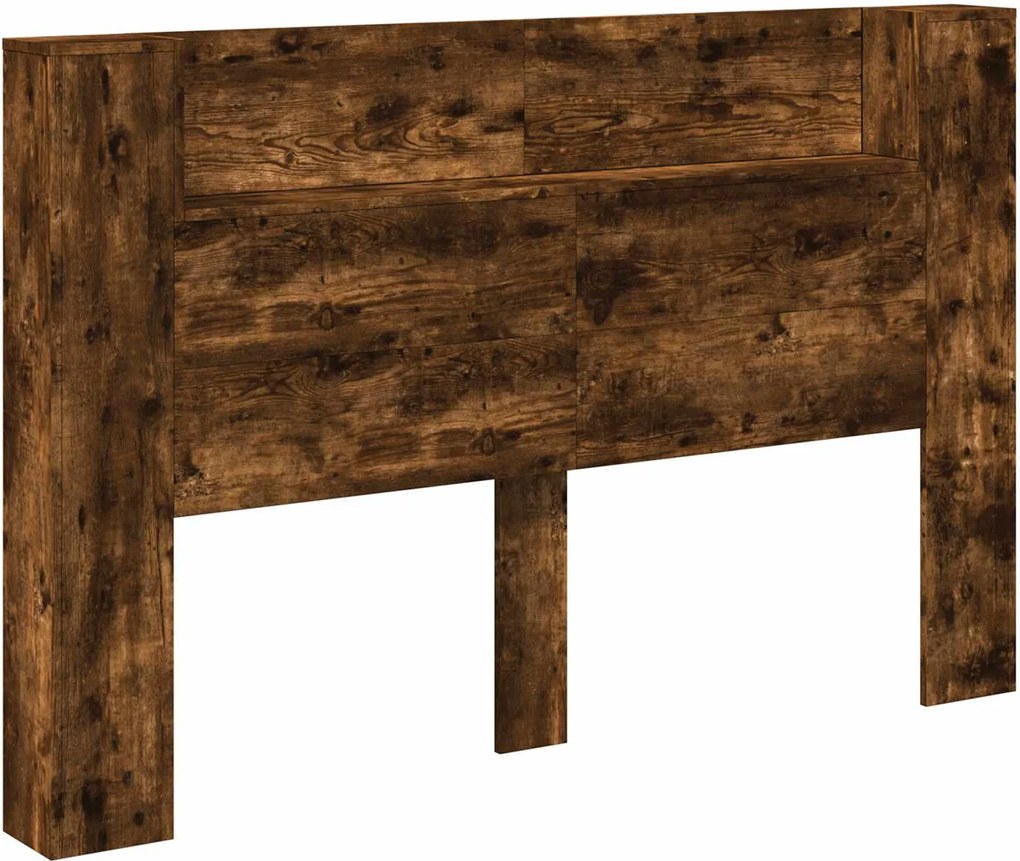 vidaXL LED-es Fejtámla Szekrény Füstölt Tölgy 160 x 16,5 x 103,5 cm