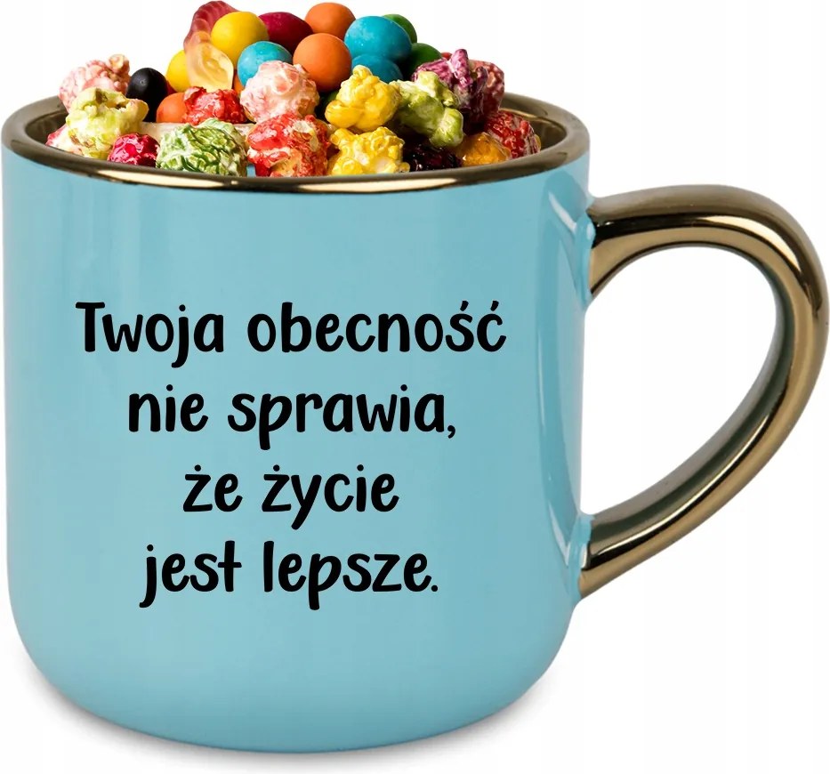Bögre Elegant XXL Kék 400ml Kerámia Vicces Ajándék Jelenléted