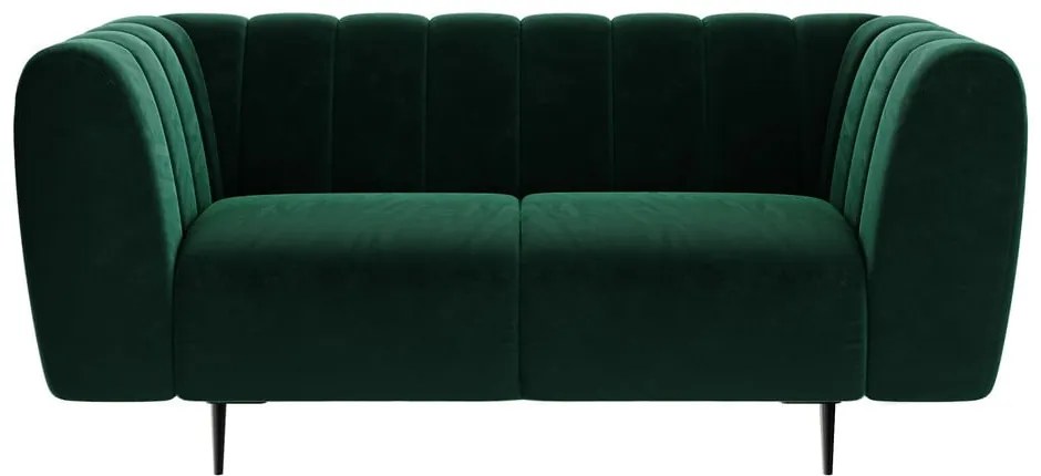 Shel sötétzöld bársony kanapé , 170 cm - Ghado