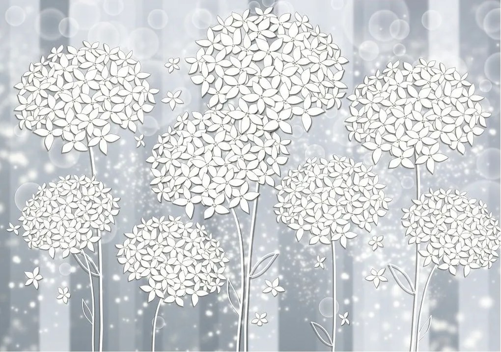 Fotótapéta Ezüstös hortenzia bokeh hatással a háttérben 300x210 +ragasztó