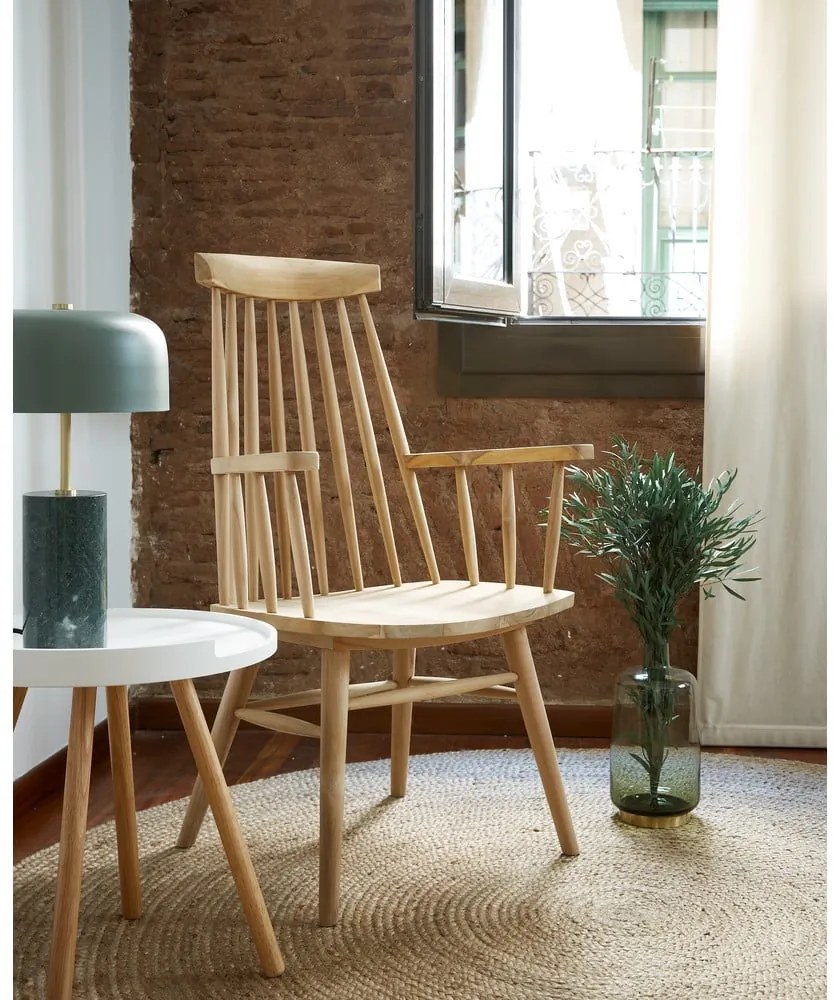 Bruk fehér tárolóasztal fa lábakkal - Kave Home