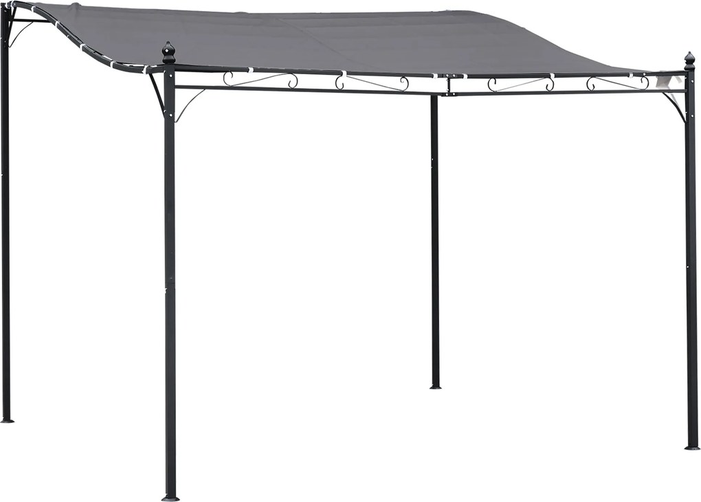 Outsunny Pergola Kert Pavilon Napernyő Fedelet A Fém Szürke 297x297cm | Aosom