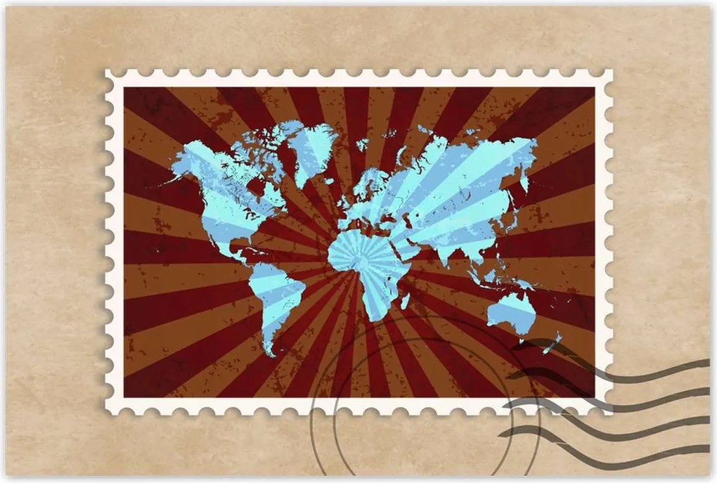 Poszterek 120x80 Kék világtérkép