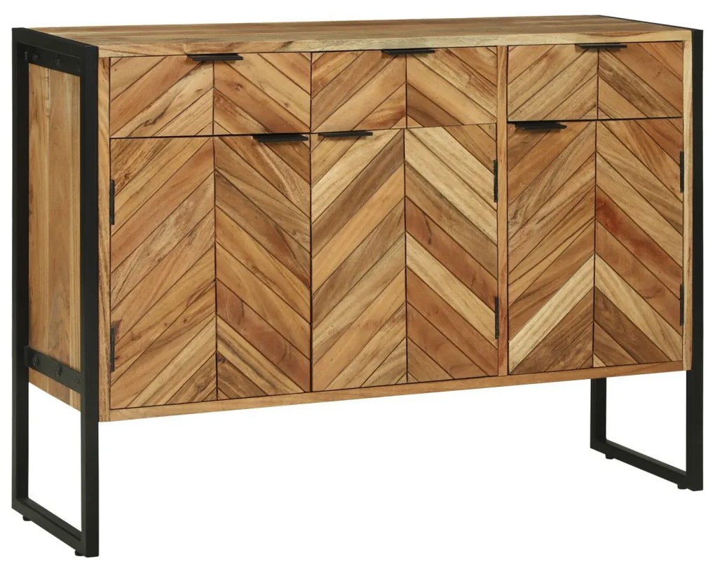 Oldalszekrény 100x30x75 cm Tömör Fa Akác