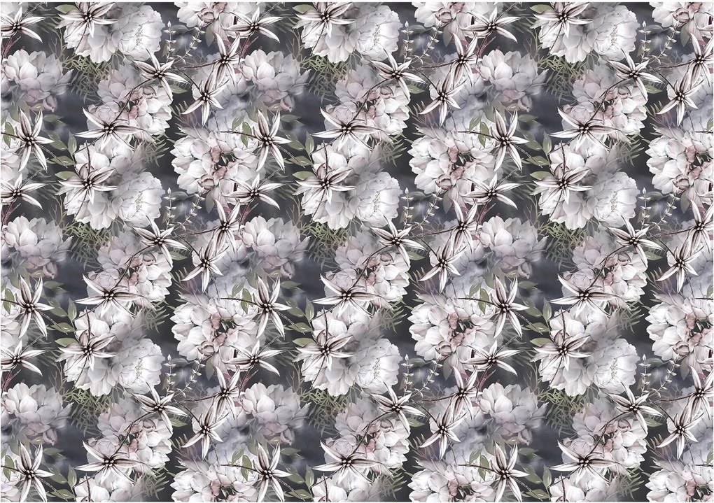 3D fotótapéta virágok bazsarózsa rózsák növények 254 x