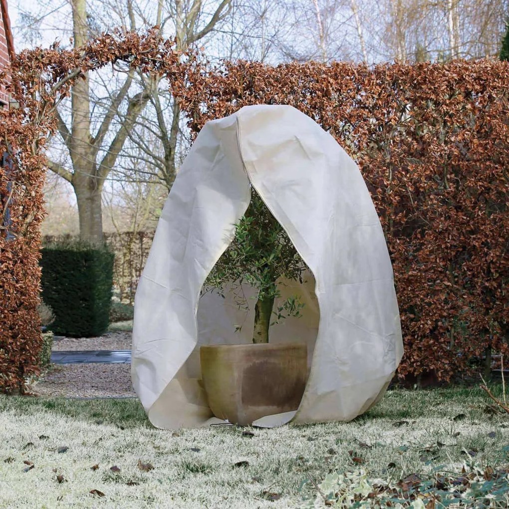 Nature Winter bézs gyapjú takarófólia cipzárral 70 g/m² 3x2,5x2,5 m