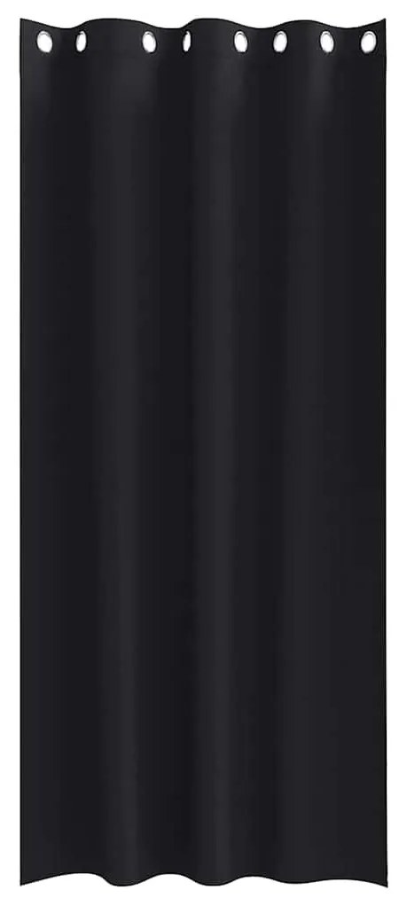 Függönyök függönyökkel 2 pcs Fekete 260x140cm Poliészter