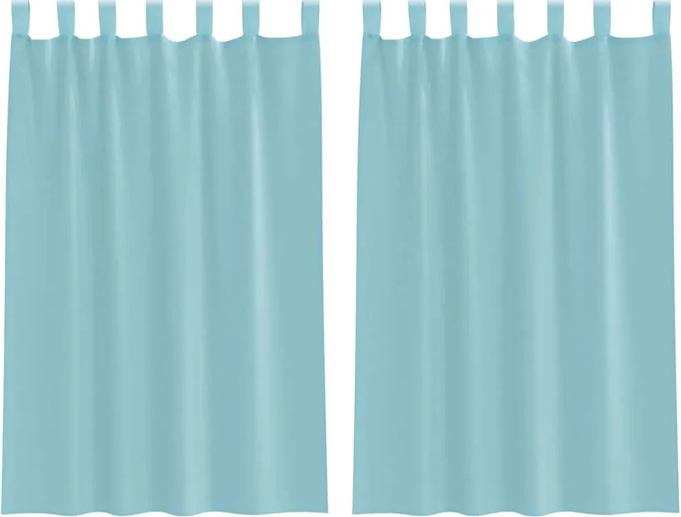 vidaXL 2 db türkizkék fátyolfüggönyök hurokkal 140x175 cm