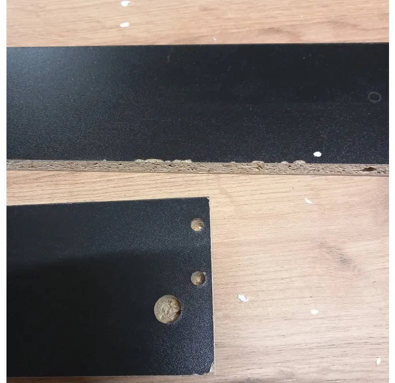 AKCIÓ Fekete étkezőasztal arany tölgy craft dekorú asztallappal MADO 120x80 II. osztályú