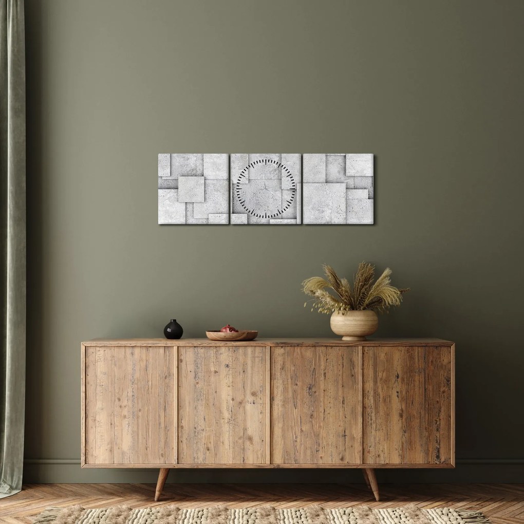 Kép - Betoncsempék absztrakciója (órával) (90x30 cm)