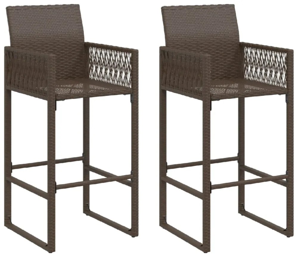 2 db barna polyrattan kerti bárszék