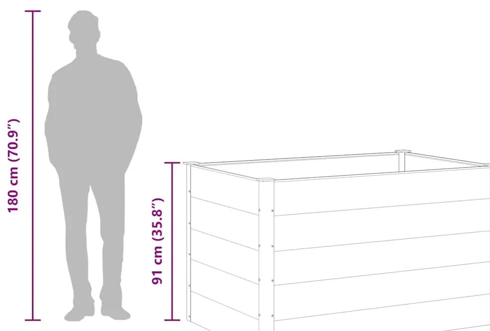 szürke WPC kerti magaságyás 150 x 100 x 91 cm