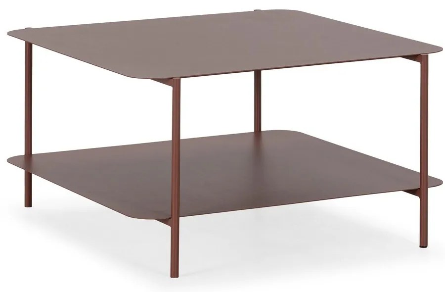 Terrakotta színű fém dohányzóasztal 70x73 cm Beatrix – MOME