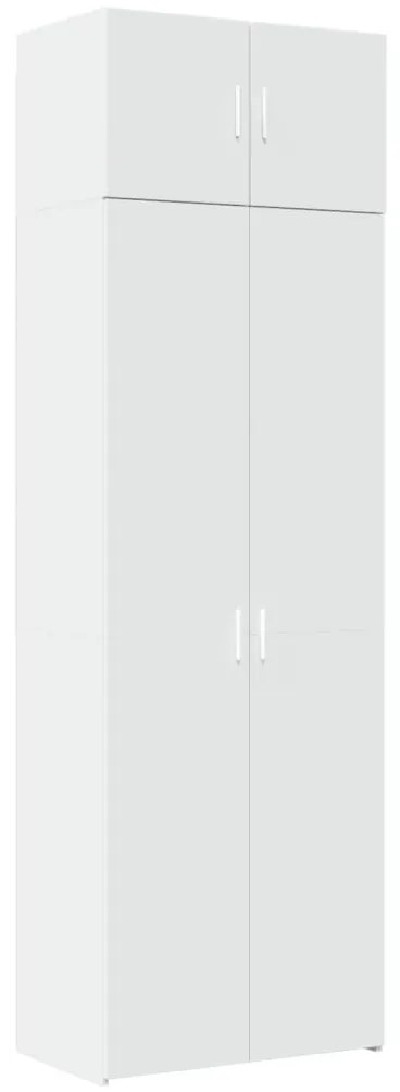 fehér szerelt fa tárolószekrény 70 x 42,5 x 225 cm