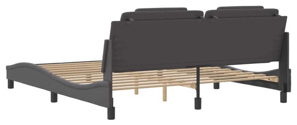 szürke ágykeret Viana LED-ekkel matrac nélkül 180 x 200 cm