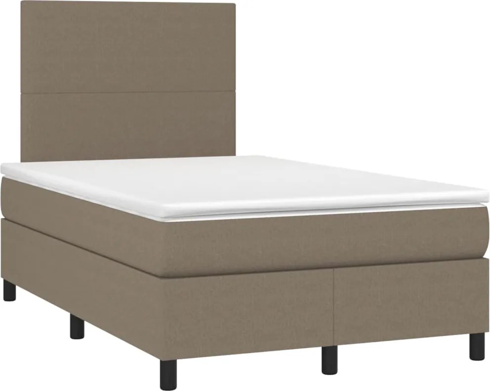 vidaXL tópszínű szövet rugós ágy matraccal 120 x 190 cm
