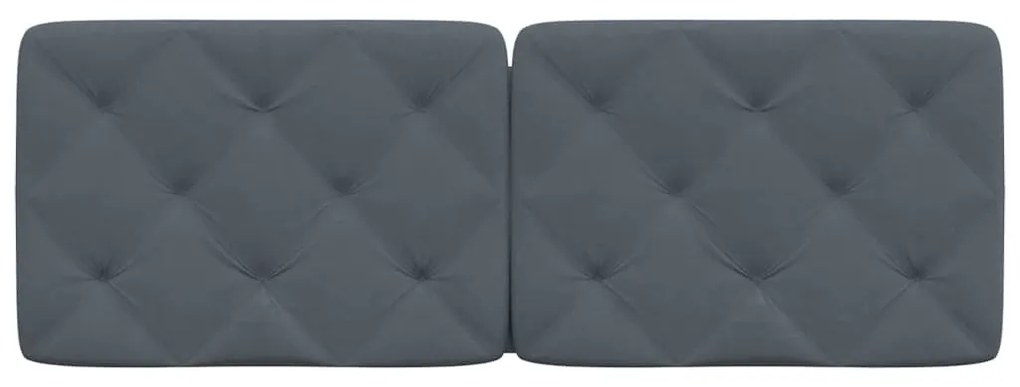 sötétszürke bársony fejtámla párna 120 cm