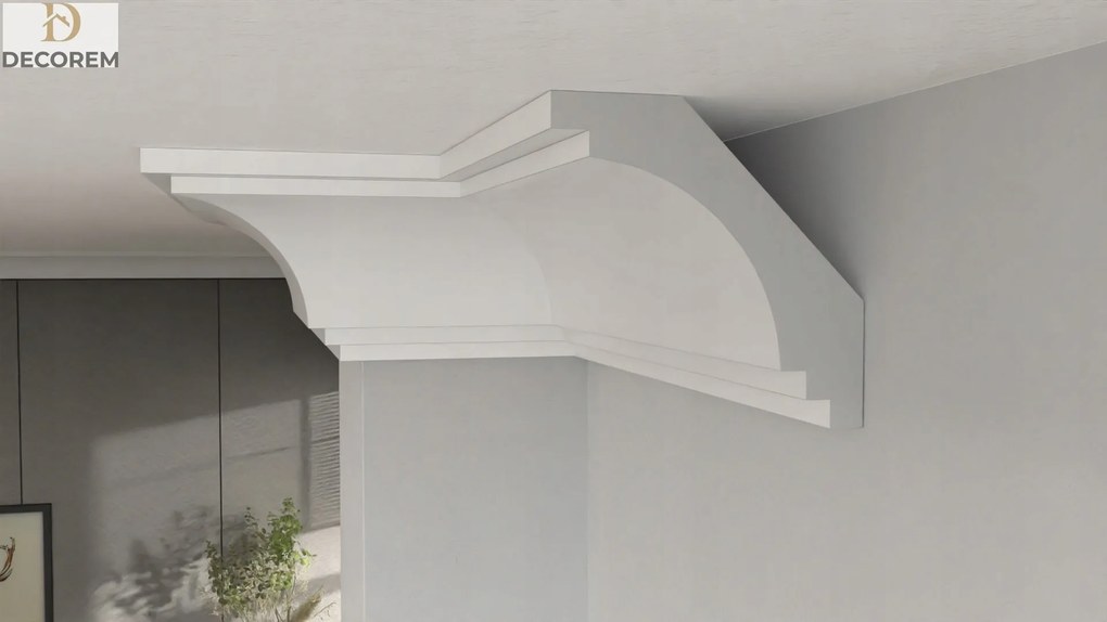 Mennyezeti díszléc DLP44 6cm x 6cm párkány stukkó Xps Decorem