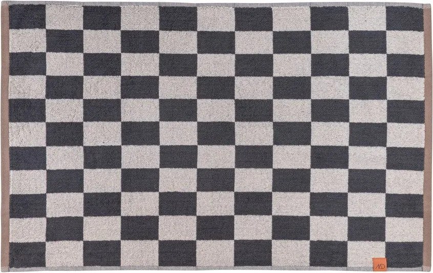 Antracitszürke-bézs bio pamut fürdőszobai kilépő zuhanyfülkéhez 50x80 cm Retro – Mette Ditmer Denmark