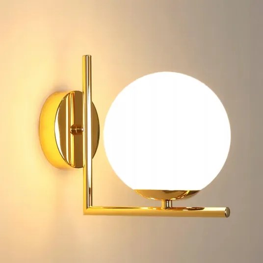 Gaeco fali lámpa E27 arany fali lámpa üveg búrával