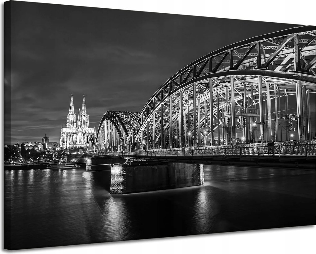 Vászonkép Németország Híd fekete-fehér 120X80