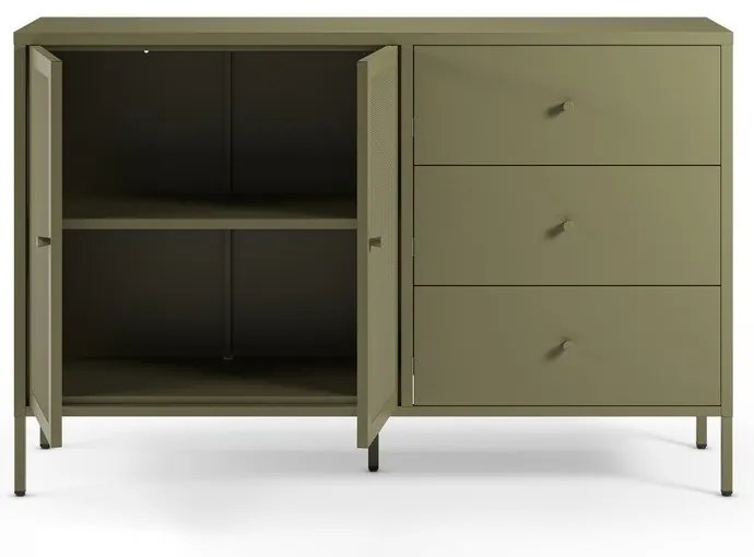 Zöld fém komód 140x90x40 cm Fayna – Marckeric