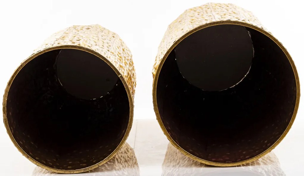 Kaspó 2 db-os szett, arany fém 92x40x40 80x34.5x34.5cm