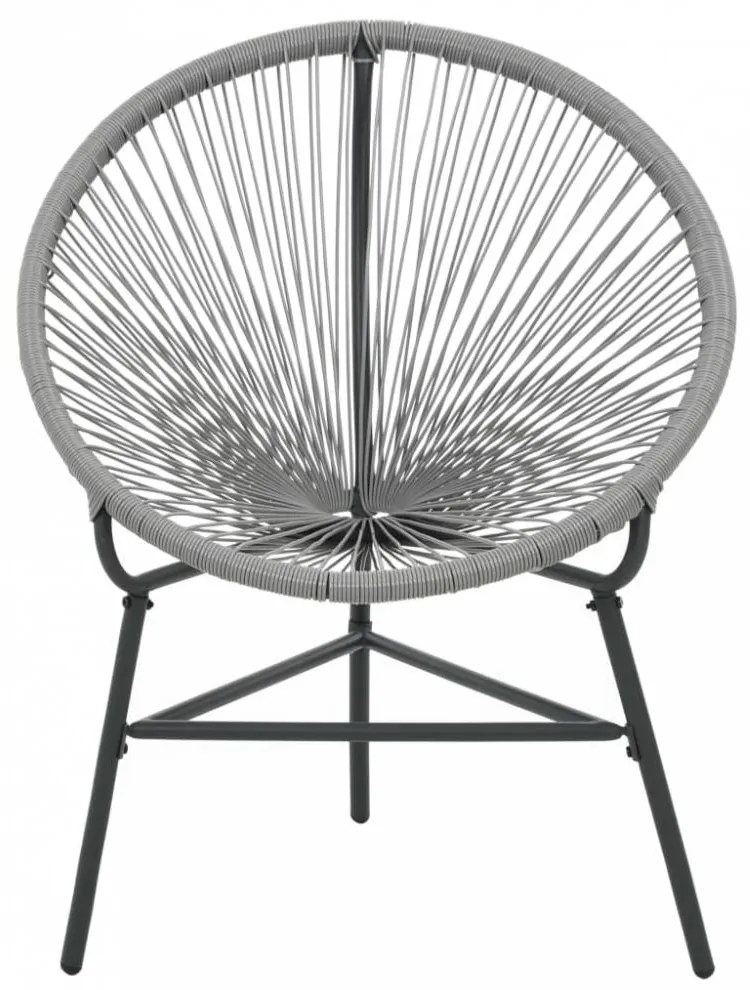Szürke polyrattan kerti kagylószék