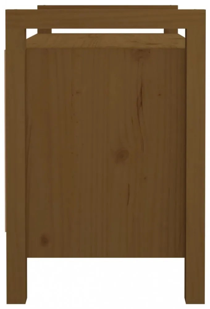 mézbarna tömör fenyőfa előszoba pad 80 x 40 x 60 cm