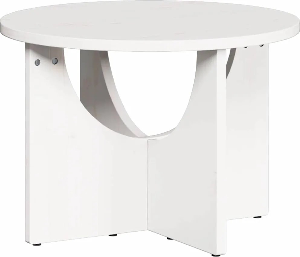 vidaXL Dohányzóasztal Fehér 50 x 50 x 35 cm Tömör fenyőfa