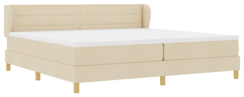 vidaXL Boxspring Ágy Matrac Krem 200x200 cm Szövet