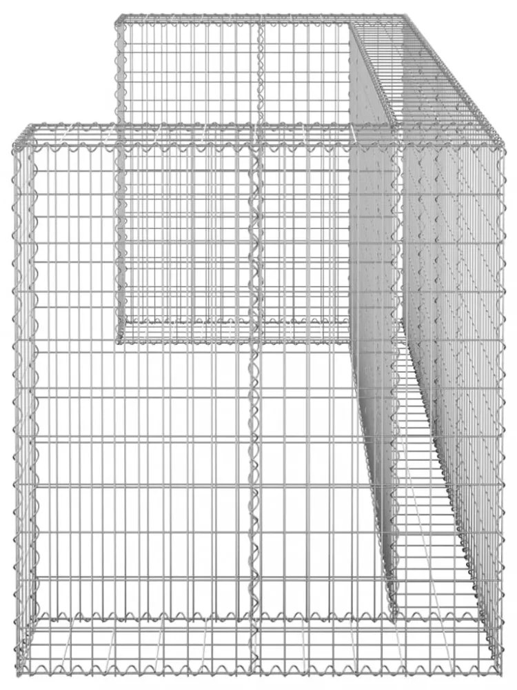 horganyzott acél gabionfal szemeteskukákhoz 254 x 100 x 110 cm