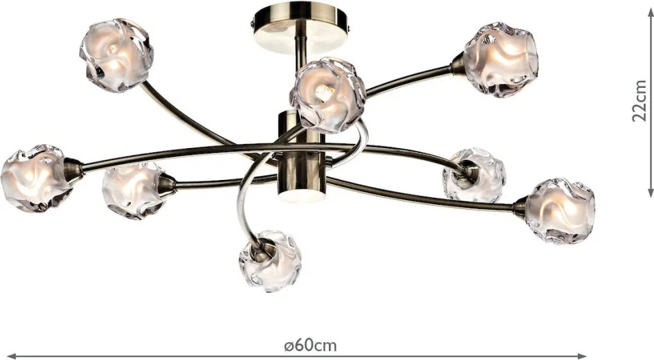 DAR LIGHTING SEA0875 SEATTLE Glamour Mennyezeti Lámpa Antik Sárgaréz G9 IP20