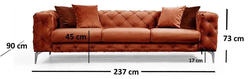 3 személyes kanapé Como - Narancssárga