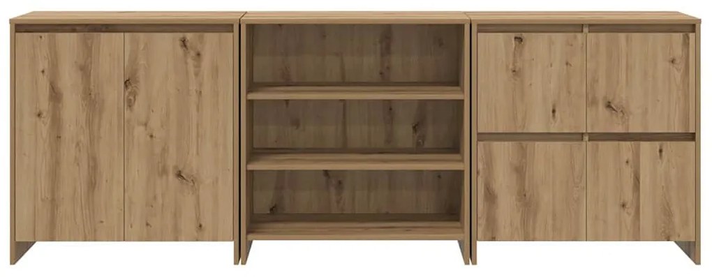 Oldalszekrények 3 pcs kézműves tölgy 70 x 41 x 75 cm Faanyag