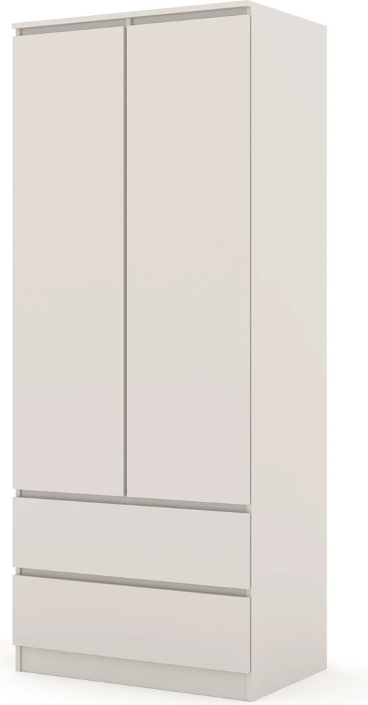 Ruhaszekrény Maja 80 cm 2D2S kasmír kétajtós polcos fiókrúd