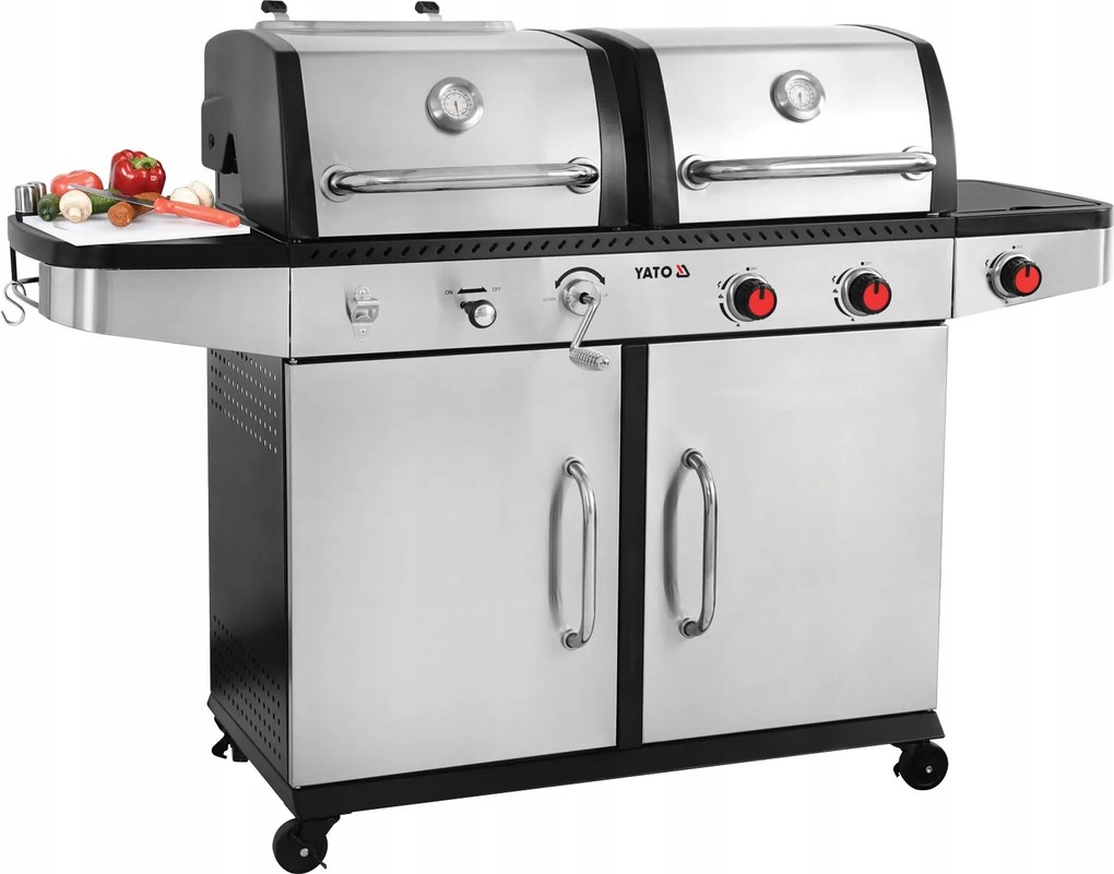 Grill 2in1 Gázüzemű szén Otake Inox 8 2kW Kerti Yato
