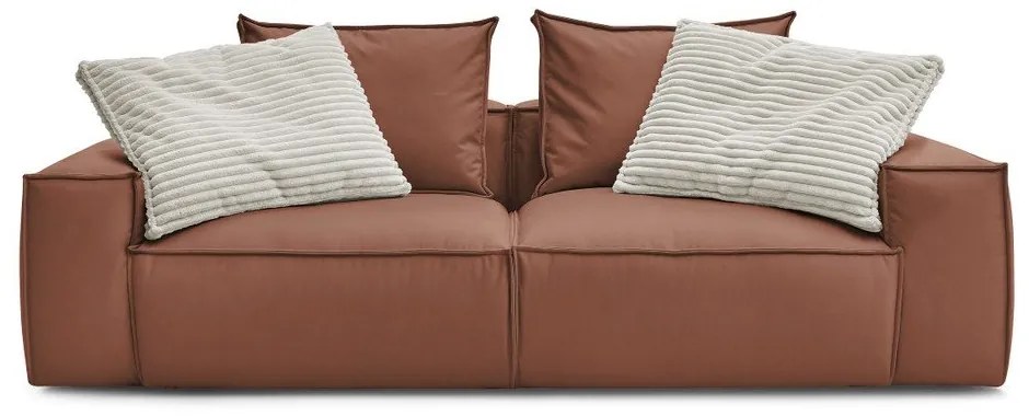 Sötétbarna bőrutánzat kanapé 260 cm Boheme – Bobochic Paris