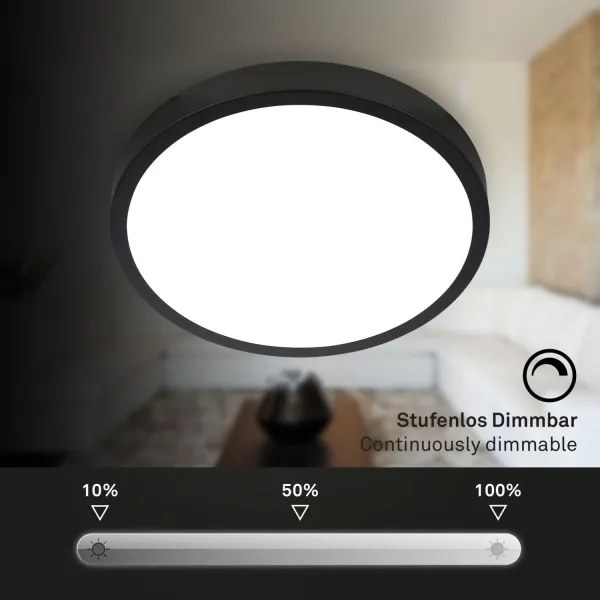 Briloner 3709-015 - LED RGBW Dimmelhető mennyezeti lámpa LED/22W/230V fekete + távirányító