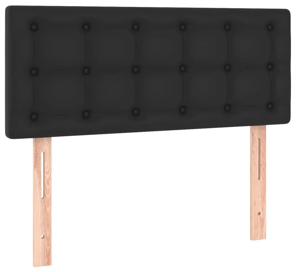 fekete műbőr LED-es fejtámla 80 x 5 x 78/88 cm