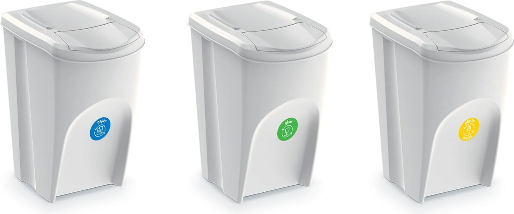 Szelektív hulladékgyűjtő tartály Prosperplast 105l (3 x 35l) hamuszürke IKWB35S3-427C