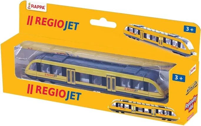 RAPPA Rappa RegioJet sárga vonat - regionális - fém-műanyag