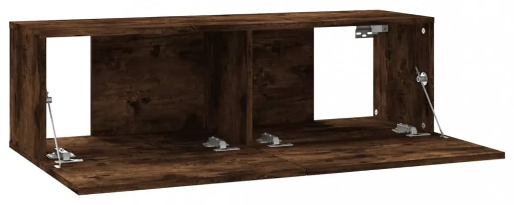füstös tölgy színű szerelt fa fali TV-szekrény 100 x 30 x 30 cm