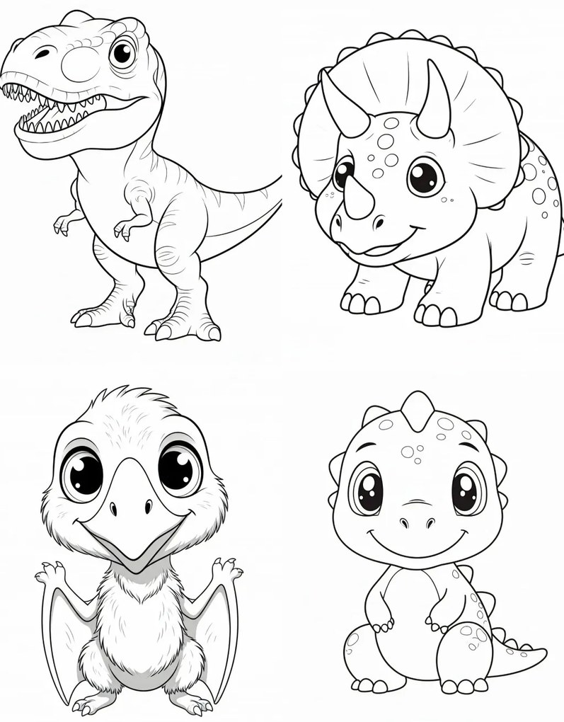 Színezhető dinoszaurusz kollekció 20x20cm 4db