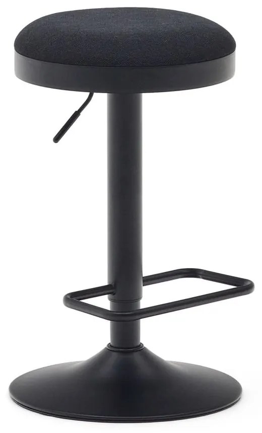 Fekete kárpitozott állítható magasságú bárszék szett 2 db-os (ülésmagasság 53,5 cm) Zaib – Kave Home