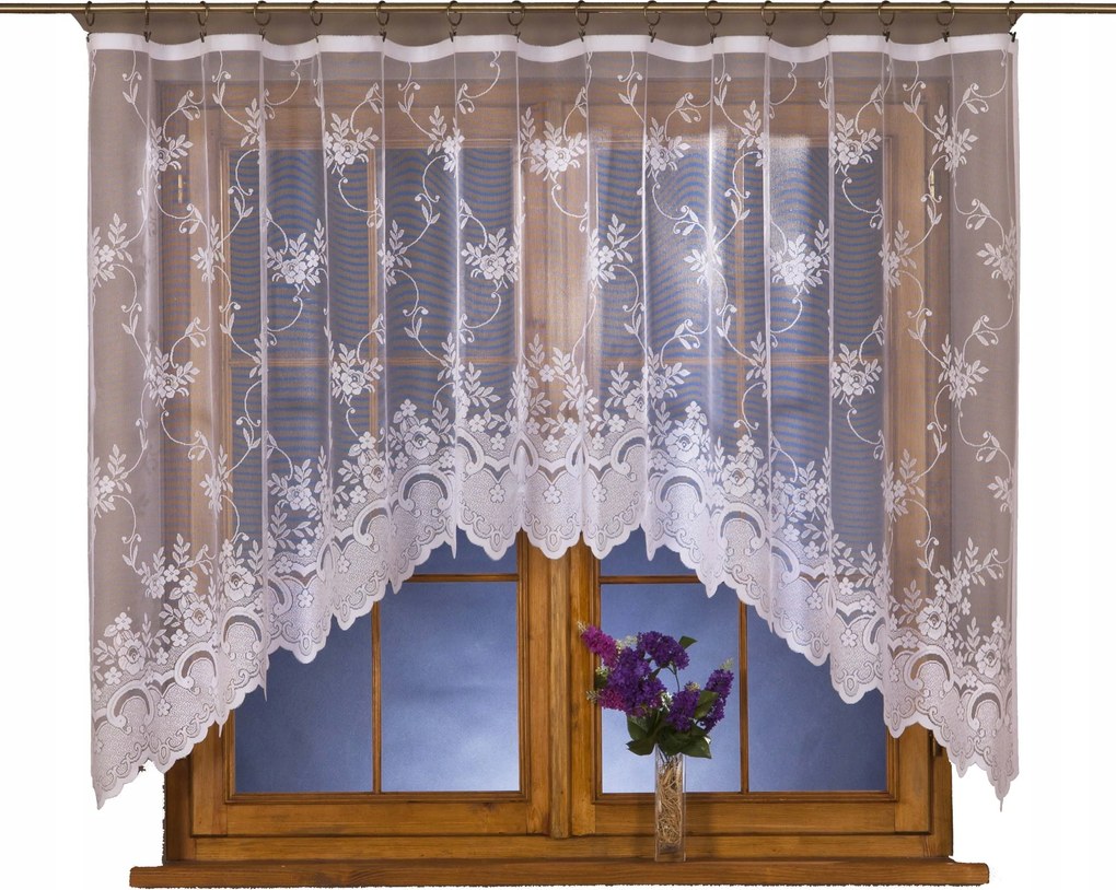 Mg Függöny jacquard 3703 Fehér 290X160 kész szalaggal