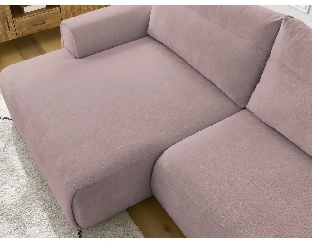 Világos rózsaszín sarokkanapé Aden – Bobochic Paris