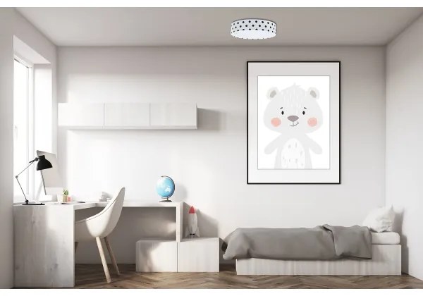 LED mennyezeti lámpa GALAXY KIDS LED/24W/230V pöttyös fehér/fekete